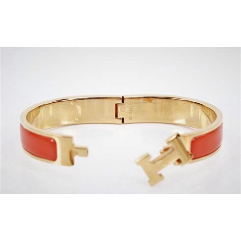 hermes cdc gold bracelet|Hermes click clack bracelets.